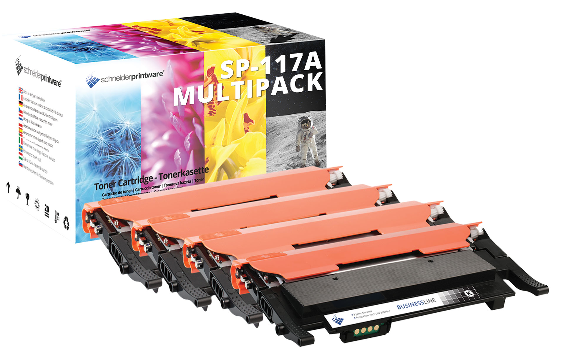 4er-Toner-Set von Schneiderprintware, kompatibel mit HP 117A Druckermodellen